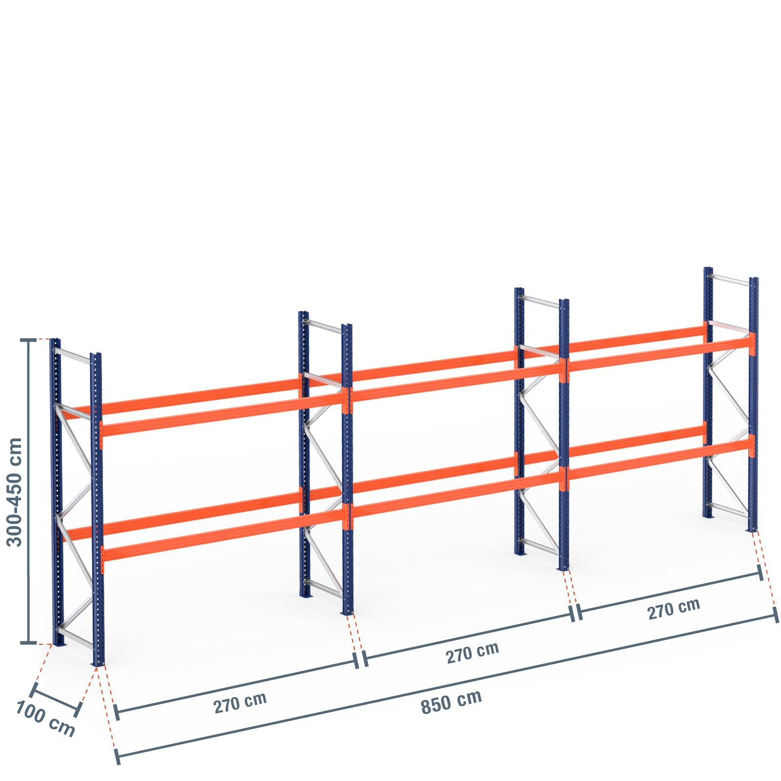 example pallet rack H300 W450 D850 L100
