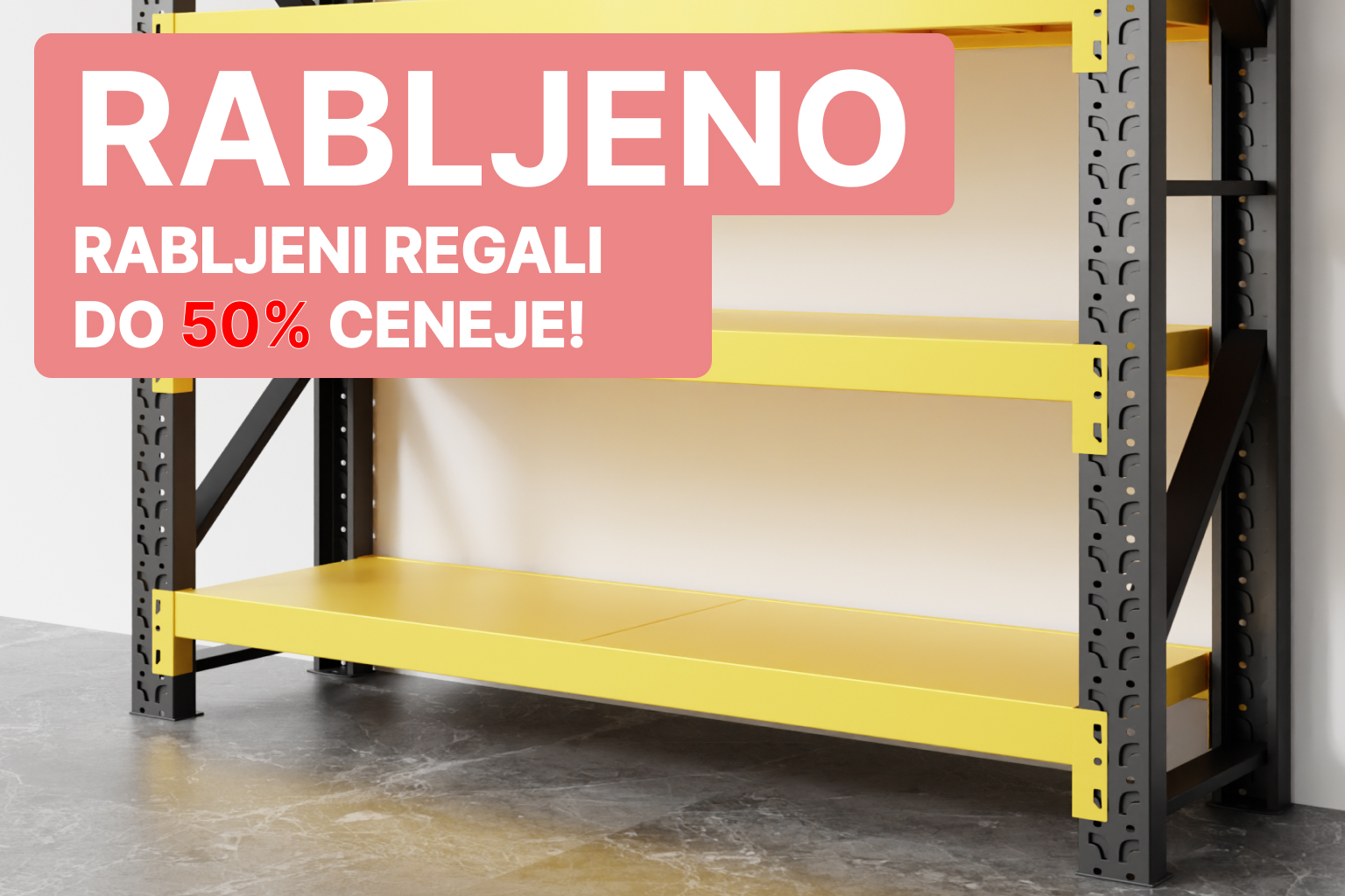 Used metal shelving for storage rooms