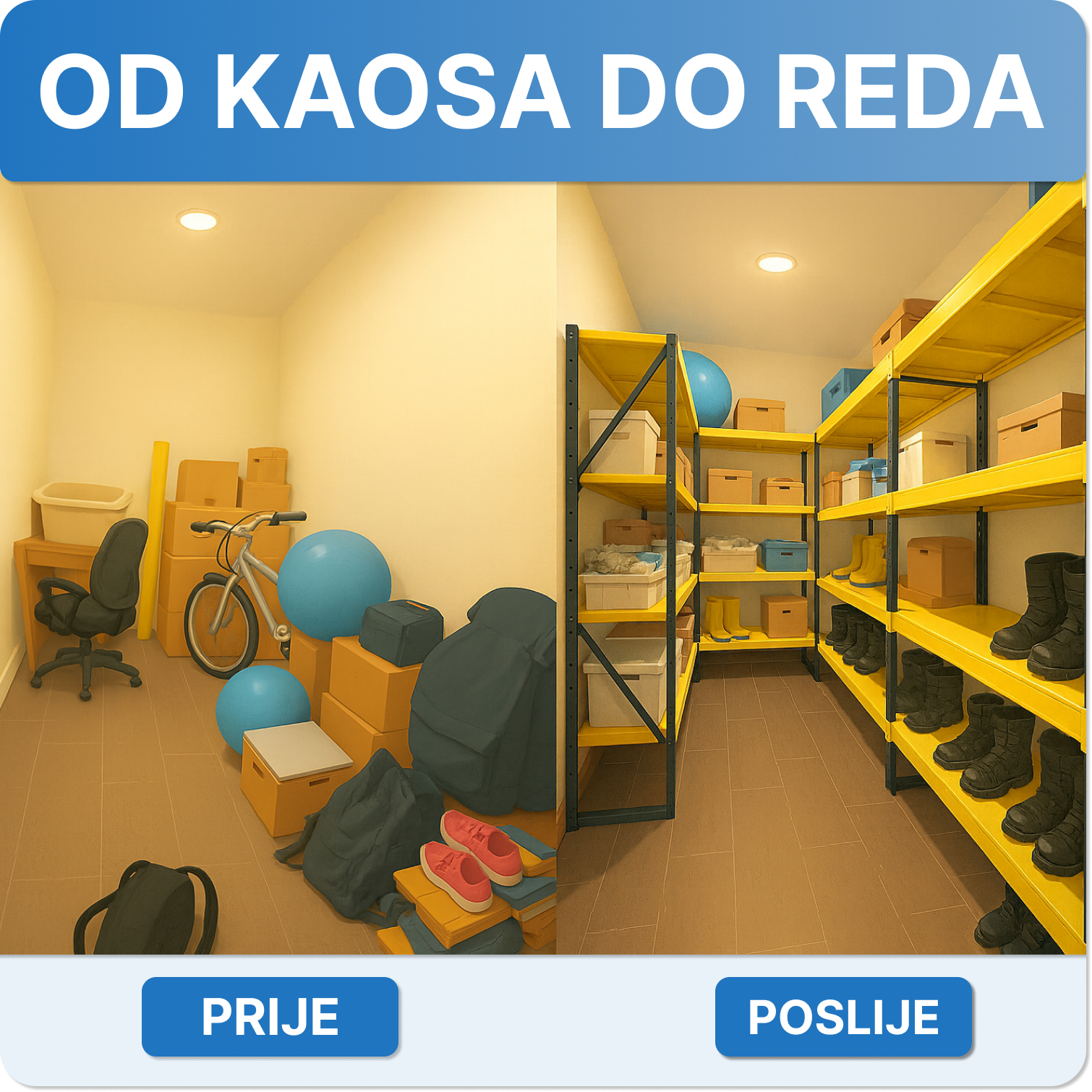 From clutter to order with metal shelving