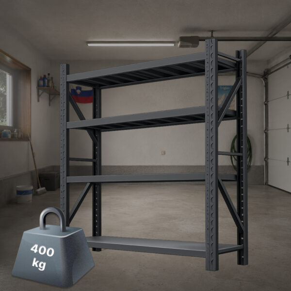 Metal shelving unit – 400 kg capacity