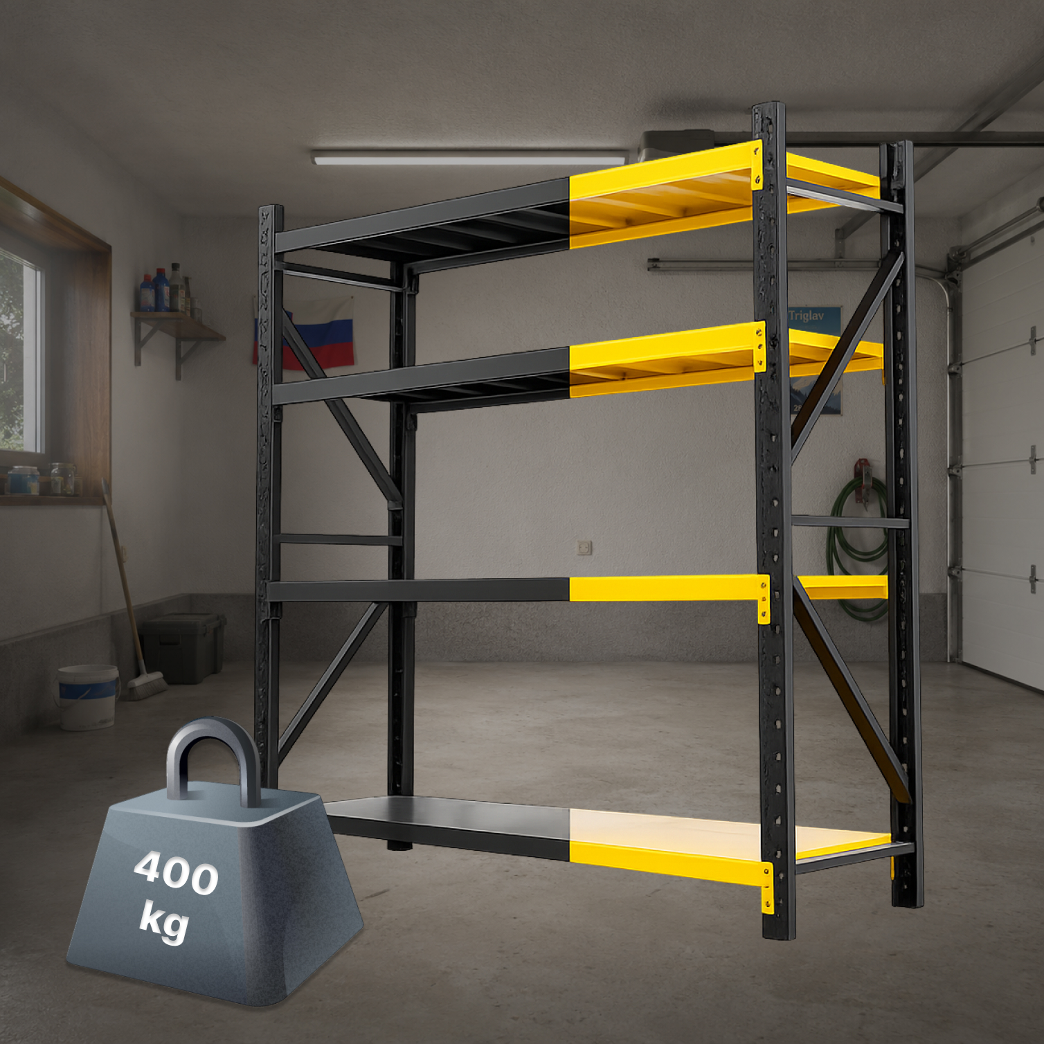 Metal shelving for garages, workshops and warehouses