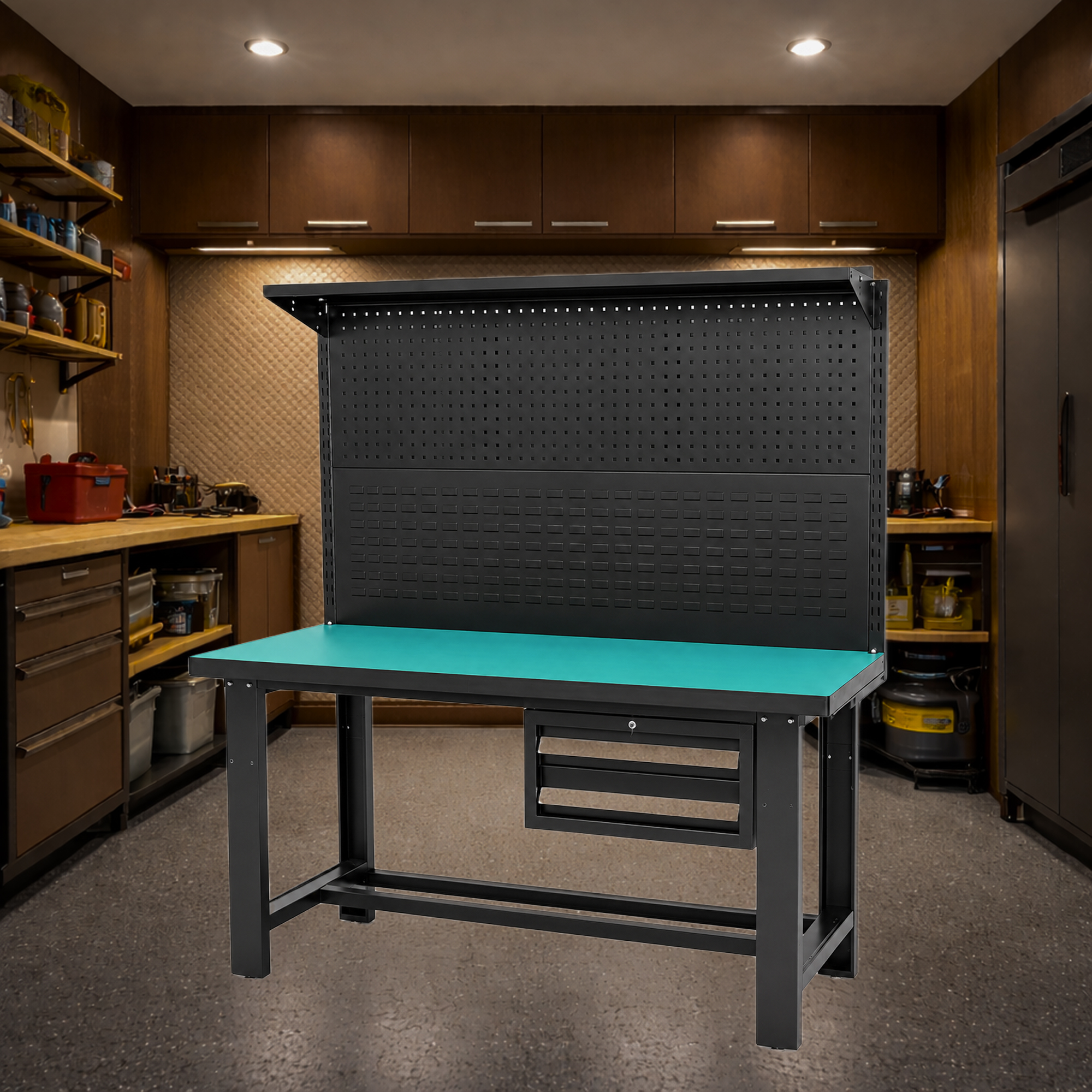 Workbenches for garages, service centers and workshops